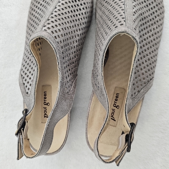 Paul Green Beige Perforated Heeled Sandals - Picture 7 of 11